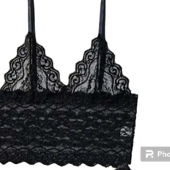 Black Lace Baby Doll Pajama Set - Picture 4 of 5